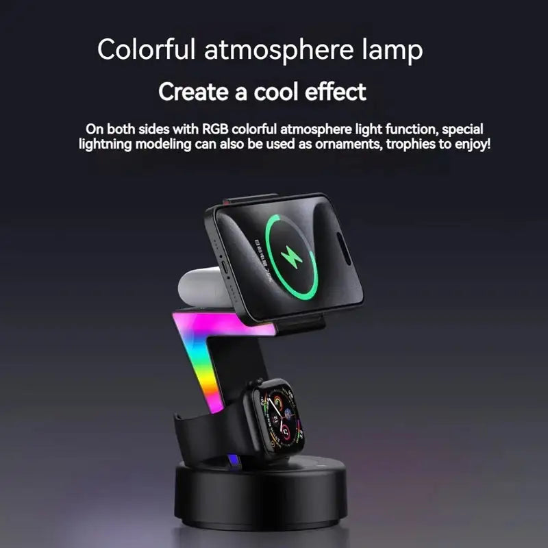 VoltStand™ – Lightning-Fast 3-in-1 Magnetic Charger