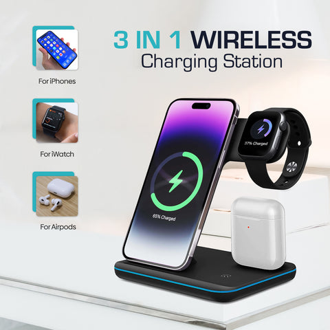 TriCharge Pro™️ - Your All-in-One Wireless Power Station