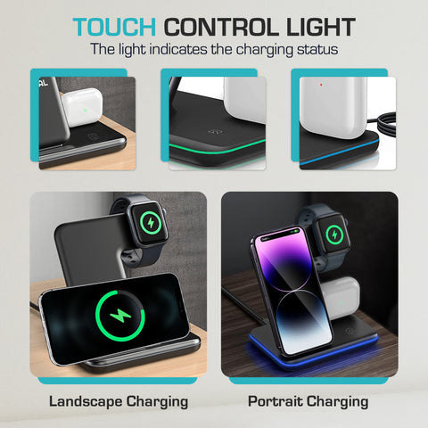 TriCharge Pro™️ - Your All-in-One Wireless Power Station