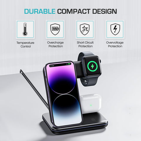 TriCharge Pro™️ - Your All-in-One Wireless Power Station