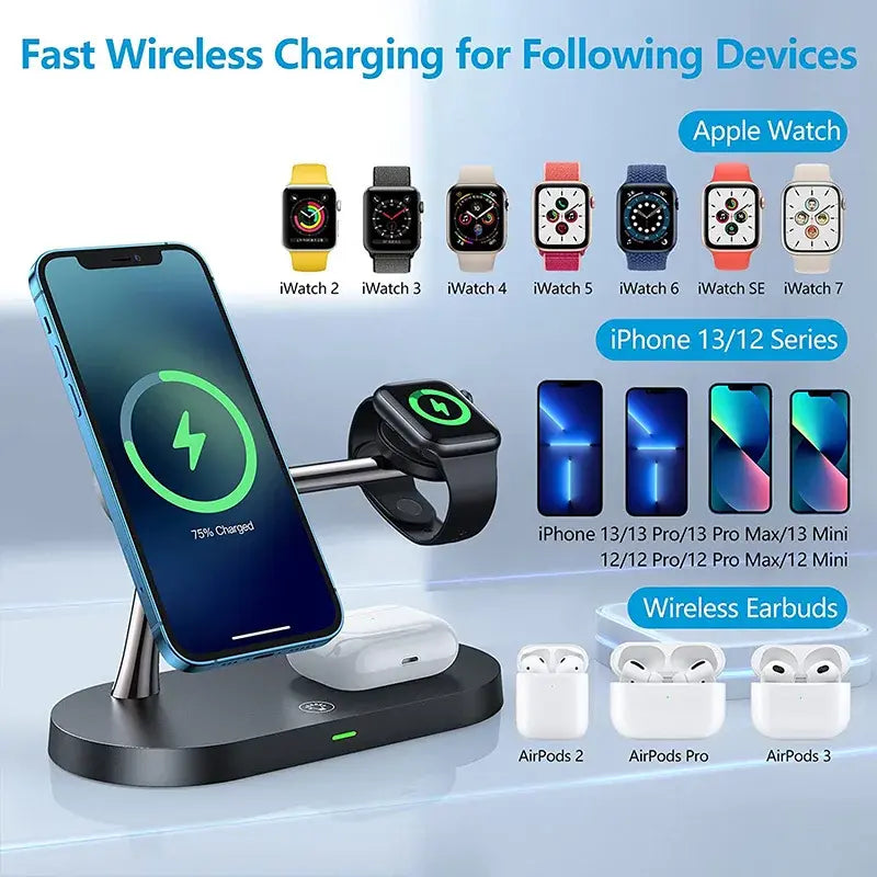 The Ultimate 3-in-1 Wireless Magnetic Charger Stand