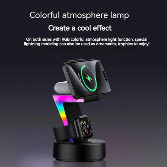 VoltStand™ – Lightning-Fast 3-in-1 Magnetic Charger