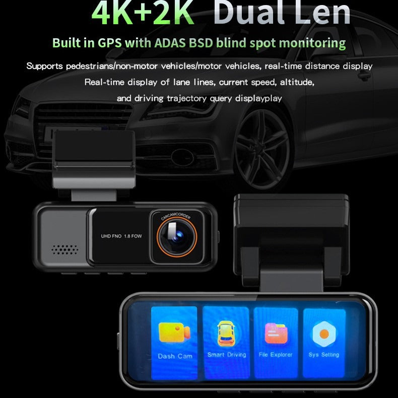 RoadGuard 4K™ Dual Dash Cam + GPS