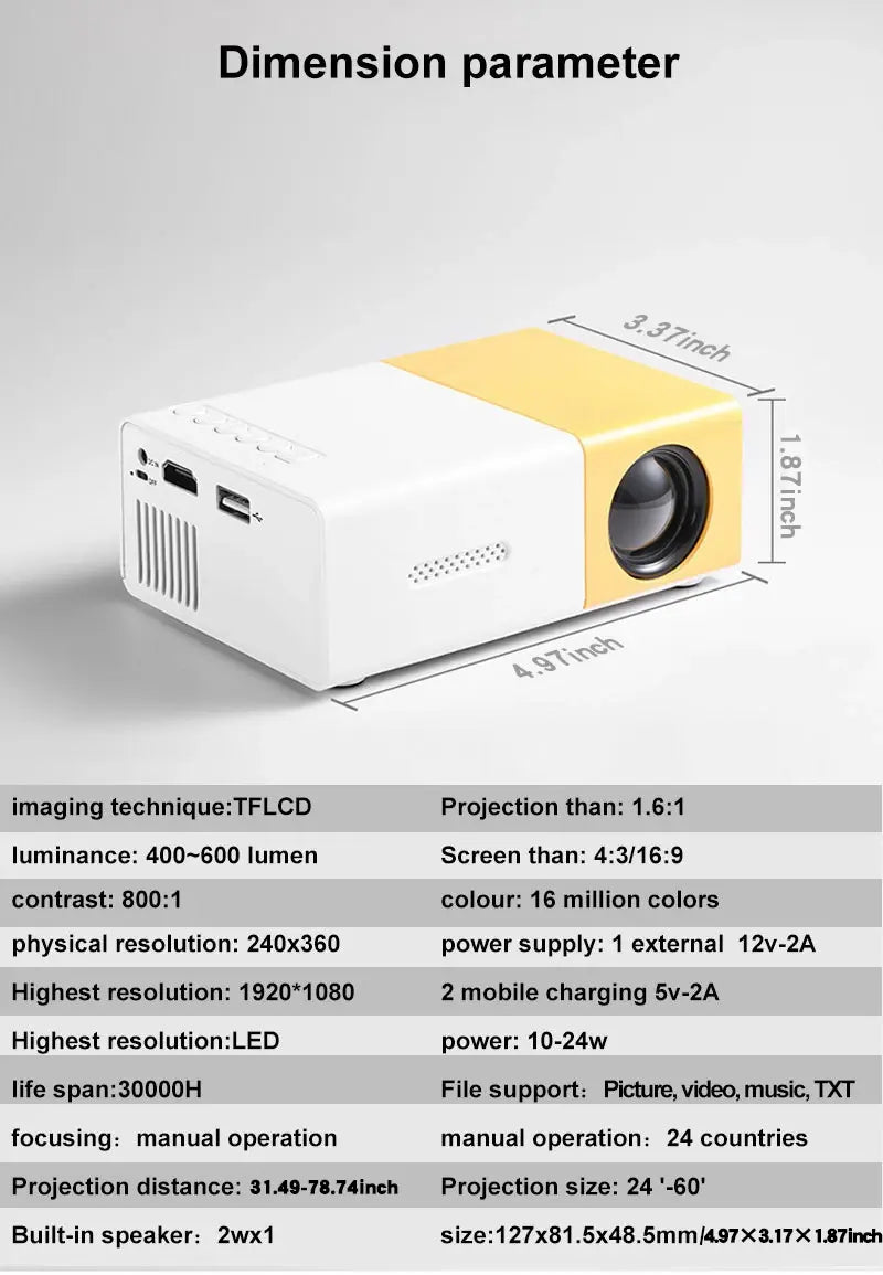 Mini Home Portable Projector