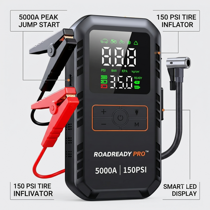 RoadReady Pro™ 4-in-1 Jump Starter & Tire Inflator