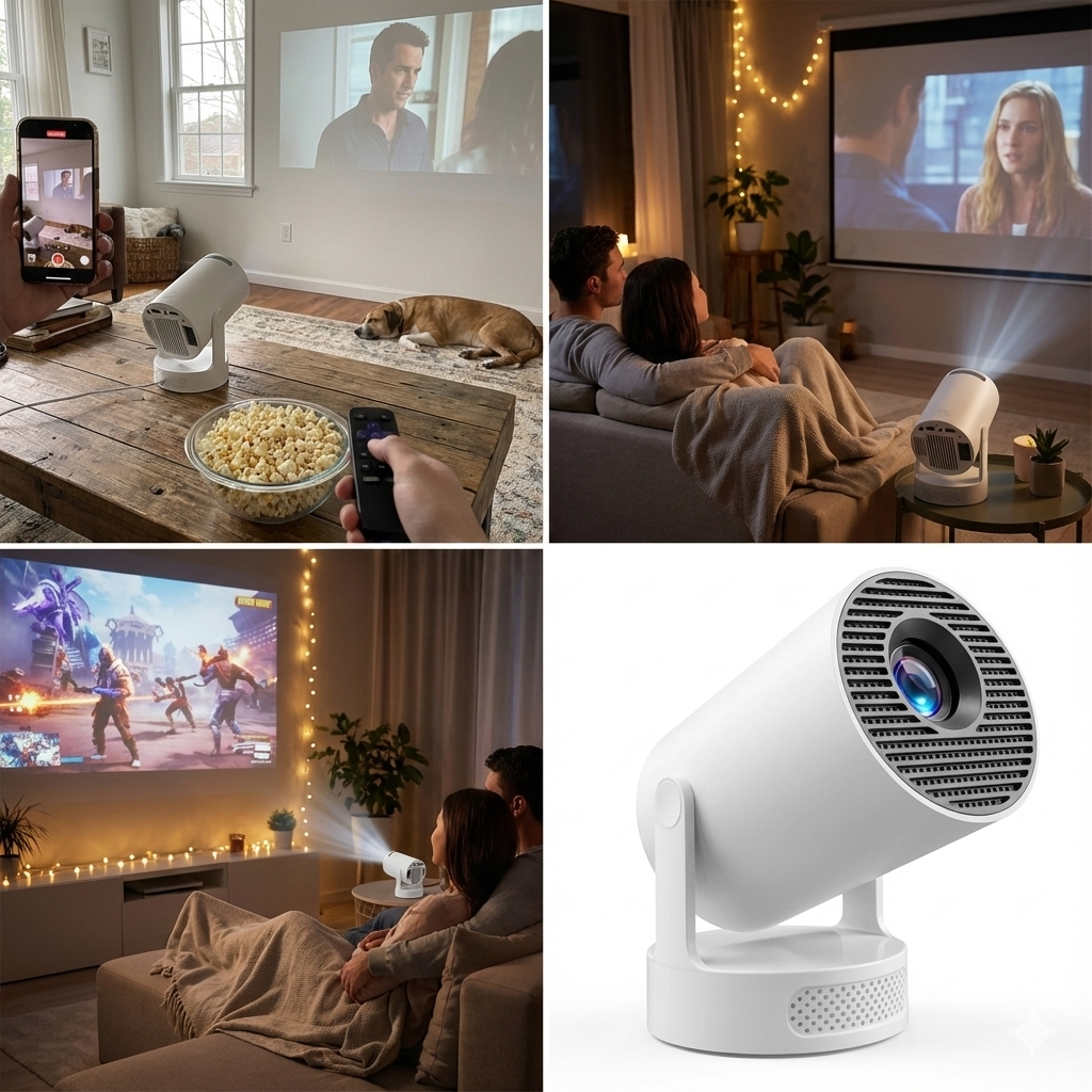 The VisionPro Mini 4K™ Smart HD Projector