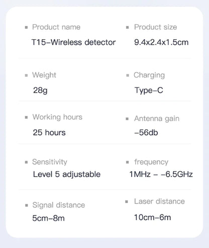 SpyLess™ Wireless Signal & Camera Detector + Anti-Theft Device