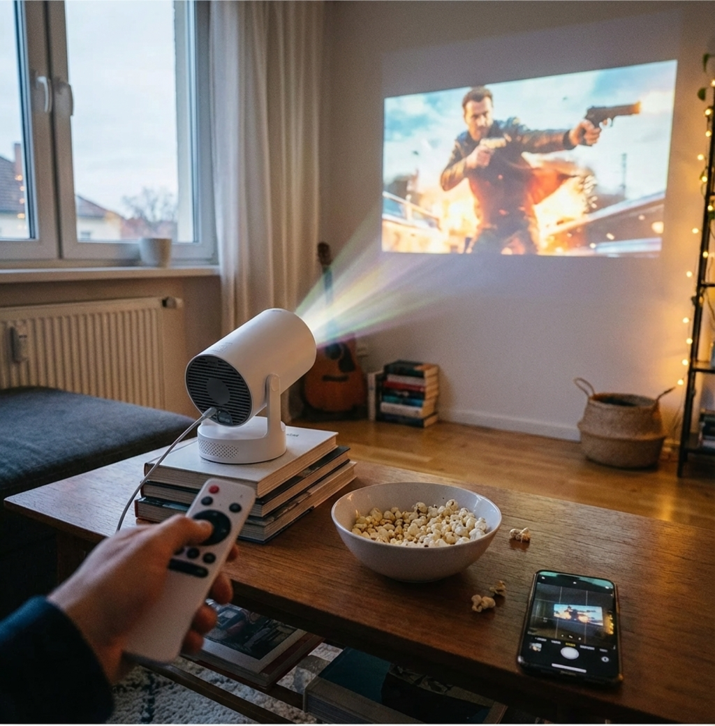 The VisionPro Mini 4K™ Smart HD Projector