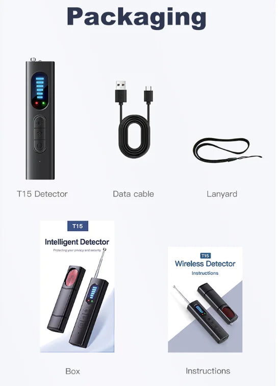 SpyLess™ Wireless Signal & Camera Detector + Anti-Theft Device