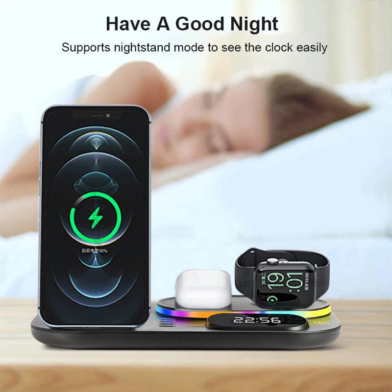 The Ultimate 4-in-1 RGB Wireless Charger Stand