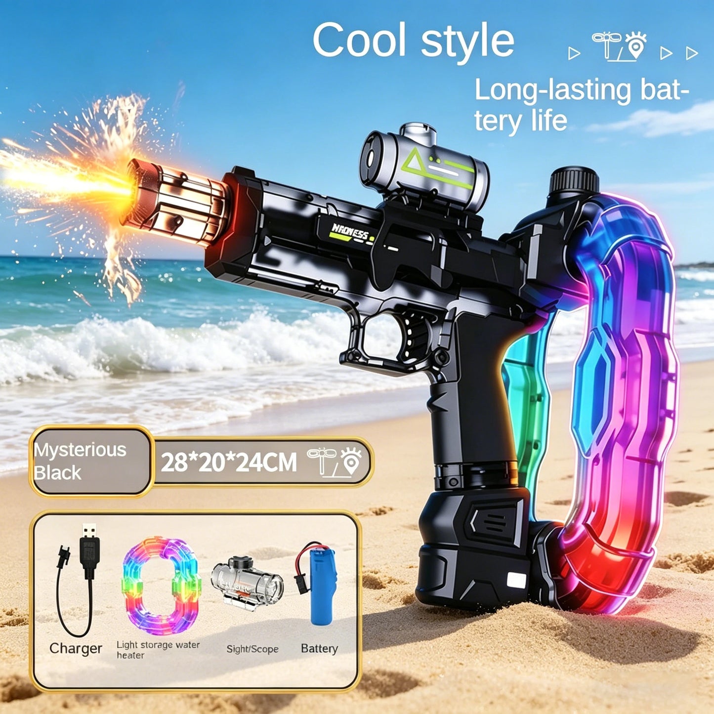 AuroraBlast™ Electric Light-Up Water Blaster