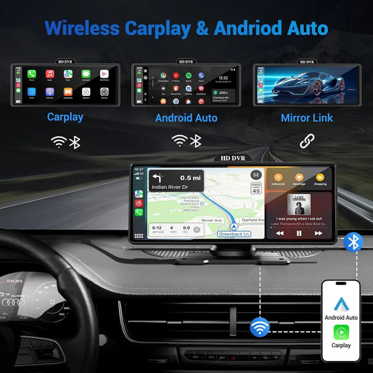 The DriveHub™ 4K CarPlay & Dash Cam Display