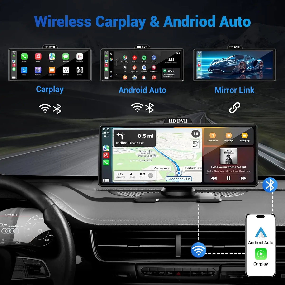 DriveHub Pro™ 4K CarPlay Dash Display