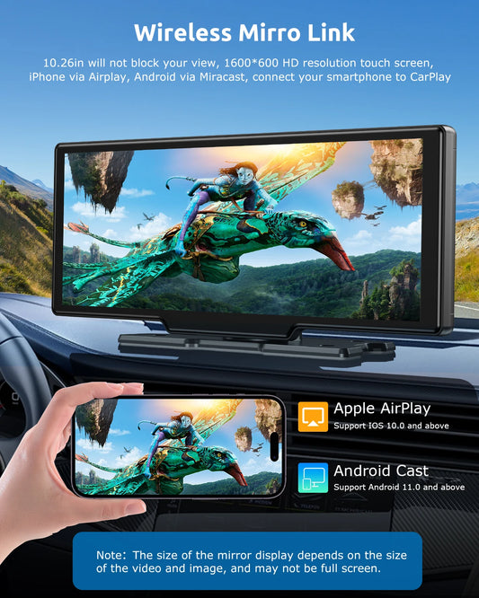 The DriveHub™ 4K CarPlay & Dash Cam Display