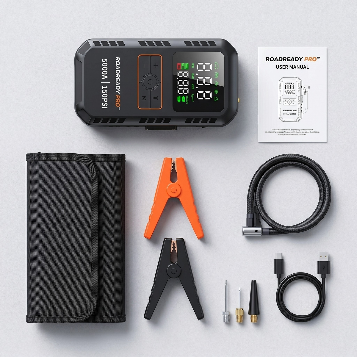 RoadReady Pro™ 4-in-1 Jump Starter & Tire Inflator