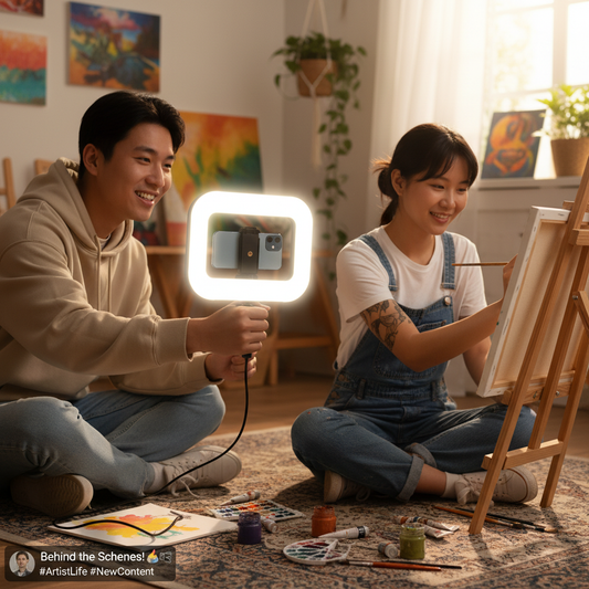 GlowFrame™ Creator Studio Light & Phone Stand