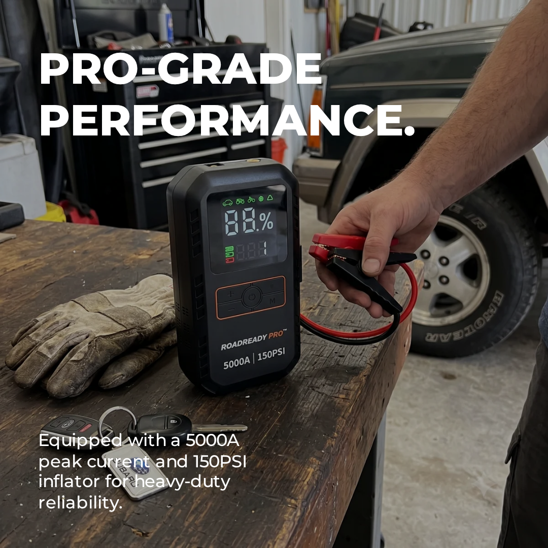 RoadReady Pro™ 4-in-1 Jump Starter & Tire Inflator