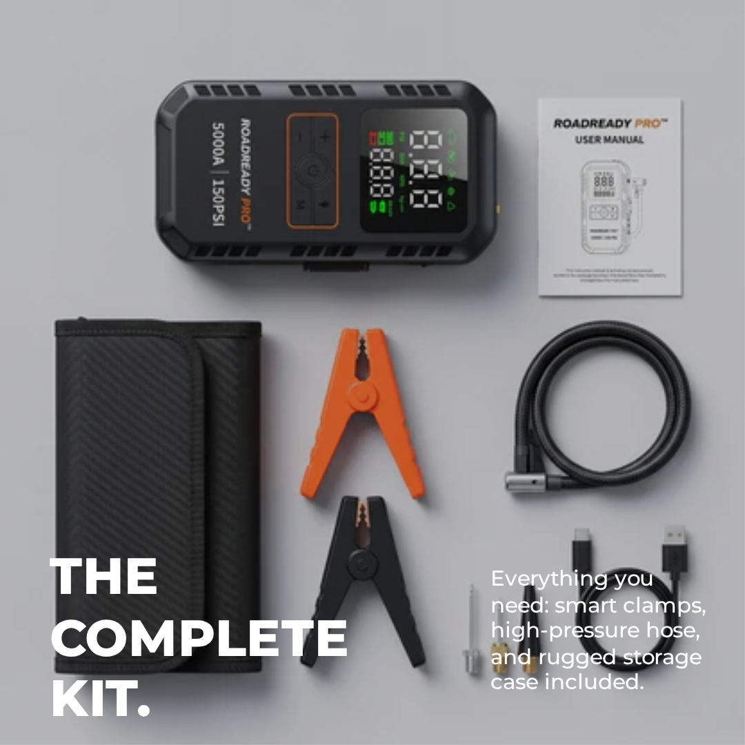 RoadReady Pro™ 4-in-1 Jump Starter & Tire Inflator