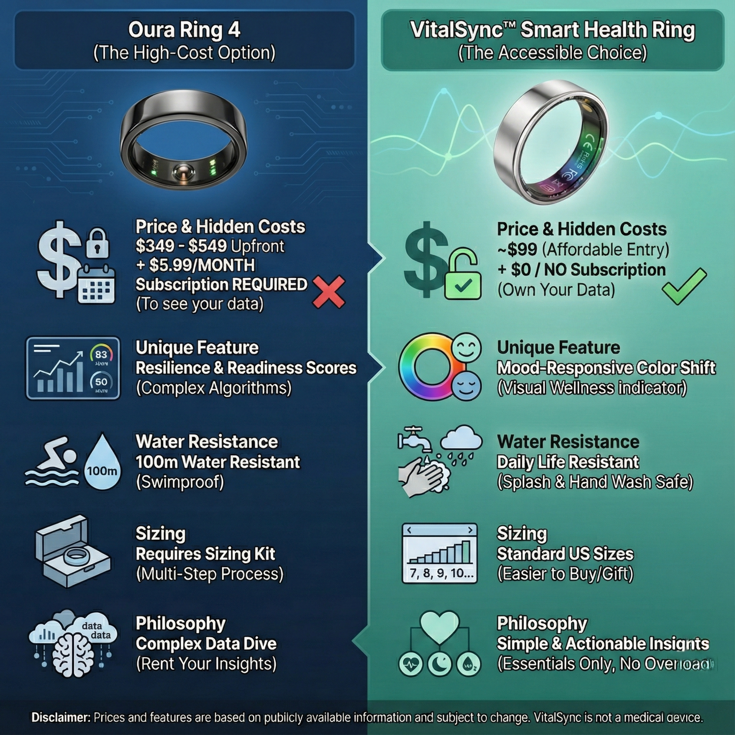 VitalSync™ Smart Health Ring – Track Your Wellness 24/7 in Style