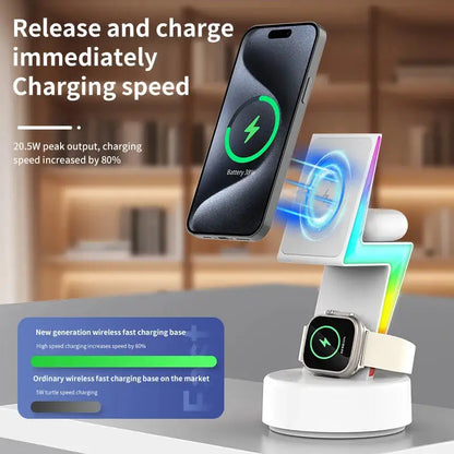 VoltStand™ – Lightning-Fast 3-in-1 Magnetic Charger
